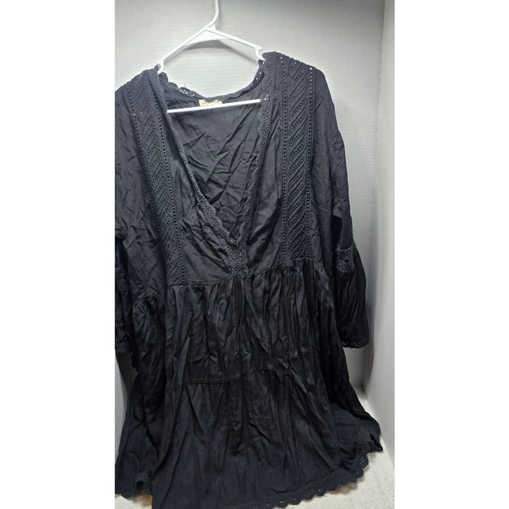 Women's Salty Lemon Black Tunic Top XL